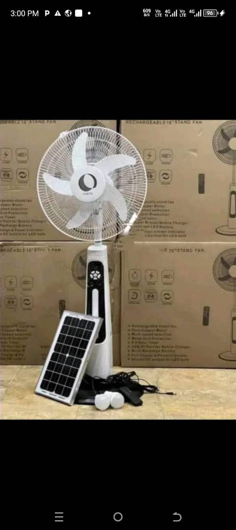 Rechargeable Fan with Solar Panel and bulb