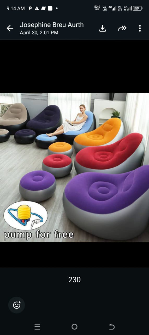 Inflatable Sofa chair with footrest
